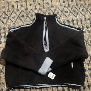 Free People Blue and light blue Fleece Pullover